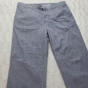 Meyer Men's Pants Chino Casual Gray Stretch Cotton Flat Front Straight Sz  35x28